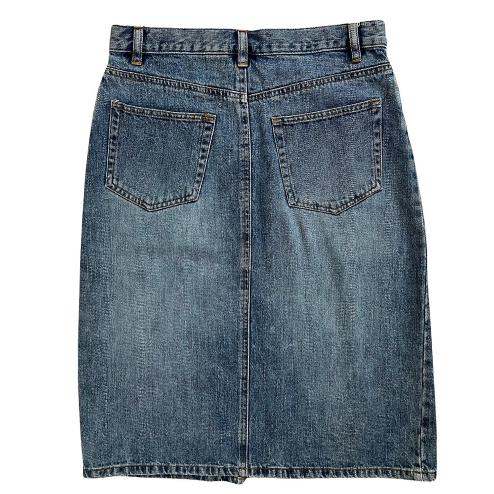 Vintage Old Navy Jean Skirt Front Slit Women’s Size 4  Denim 100% Cotton - Picture 2 of 10